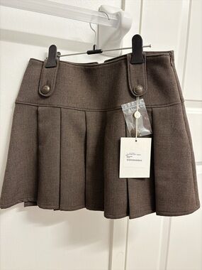 GLOWNY Nour Wool Skirt in Brown